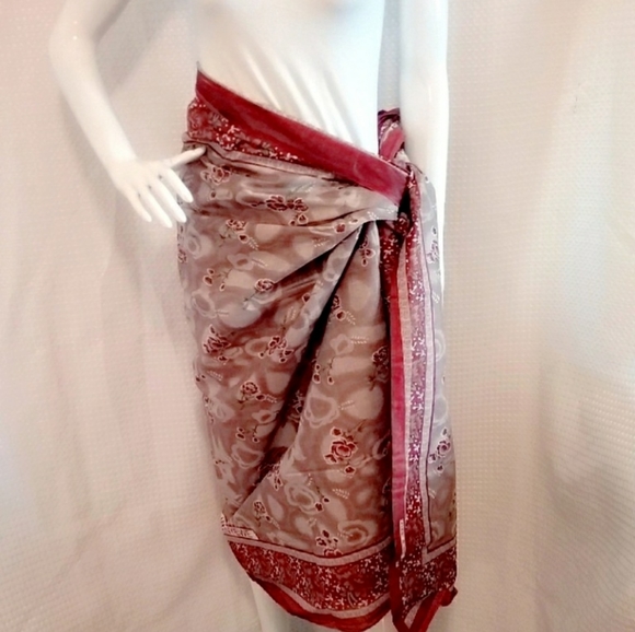 🌵2/$45 Gray Kanga, Beach Wrap, E. African  Sarong - Picture 1 of 4